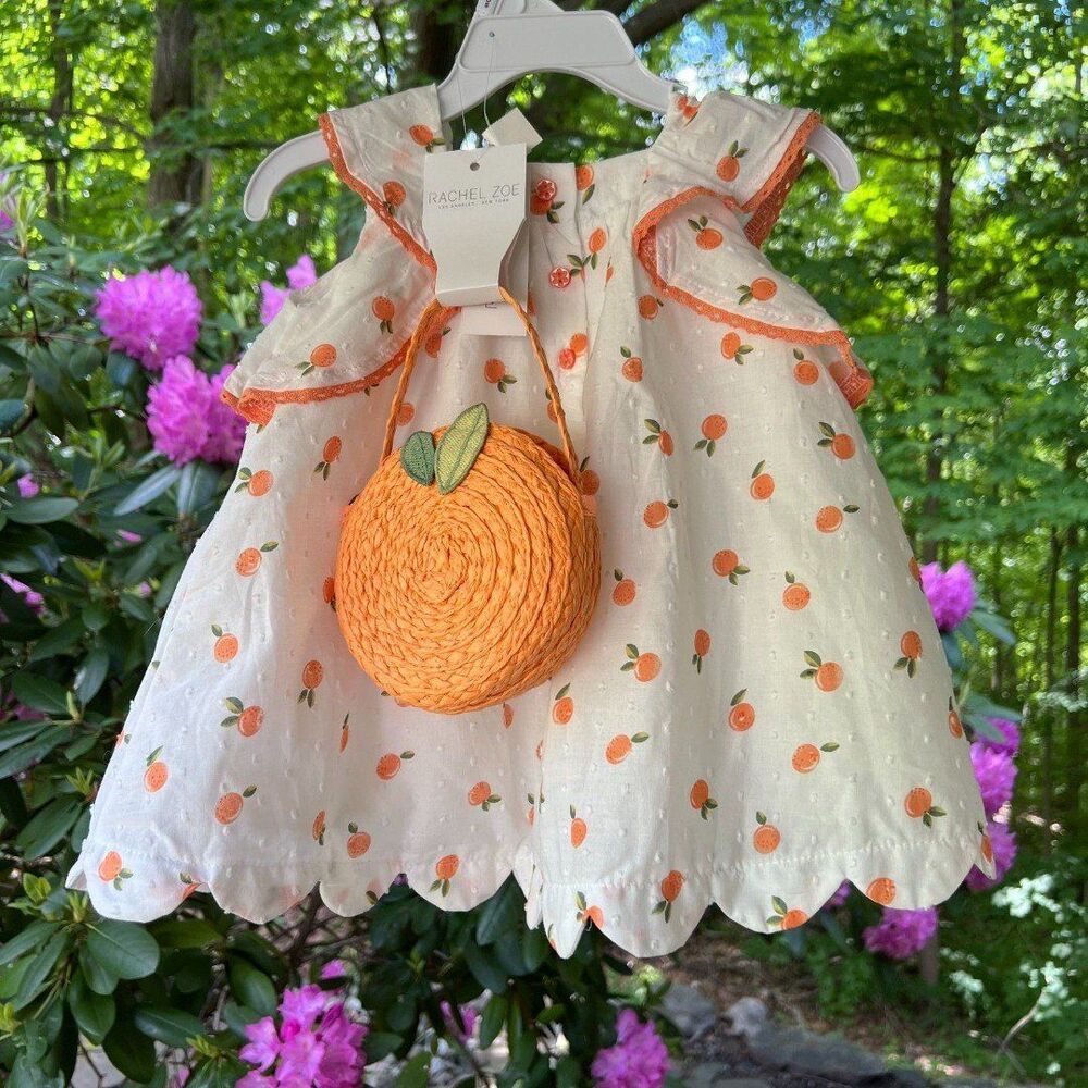 Rachel Zoe Orange Dress with Matching Purse Size 12 Months